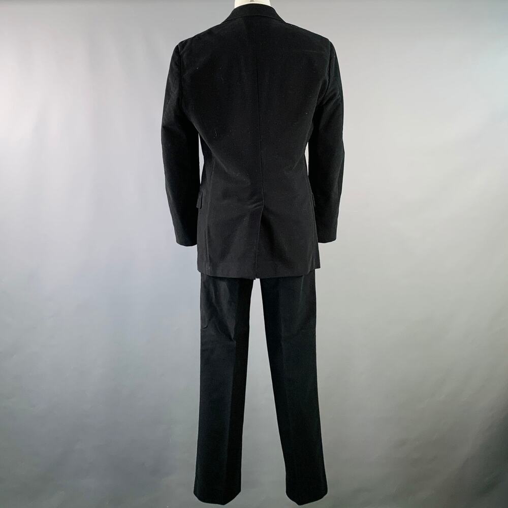 PRADA Size 38 Regular Black Velvet Cotton Blend Notch Lapel Suit - Picture 3 of 13